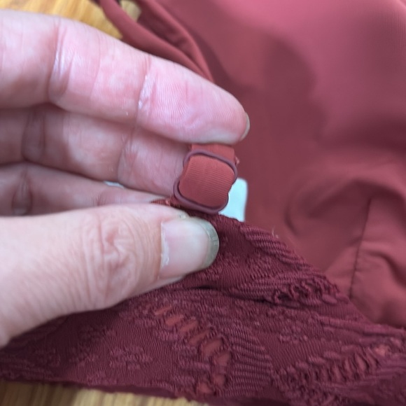 Andie Bikini Set Crete Top Super High Waisted Bottoms Syrah Red Lace size Small - Picture 5 of 10